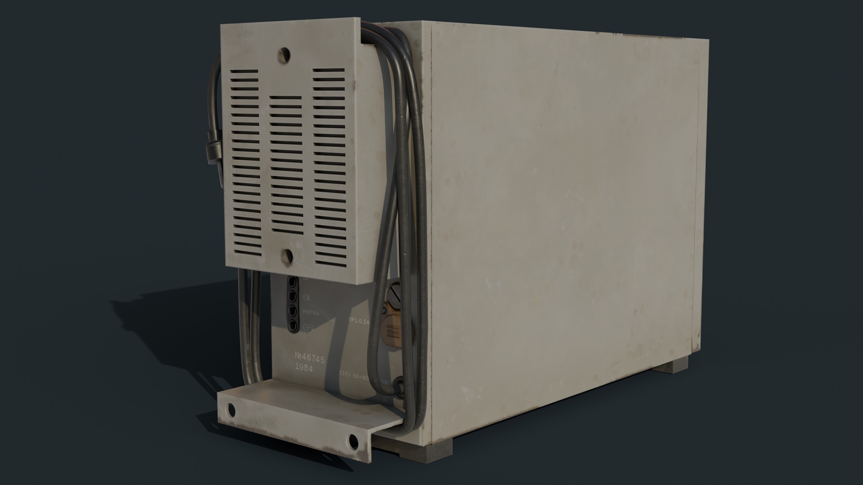 Vintage device Oscilloscope c1 94 Low-poly 3D model_9