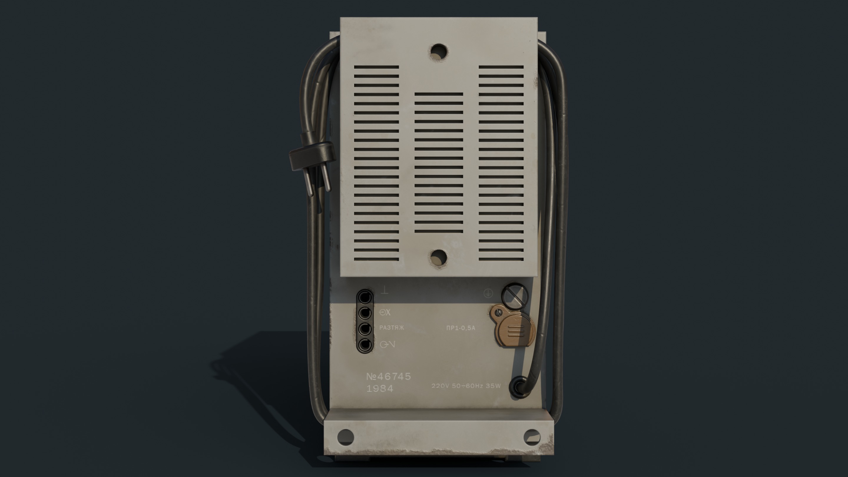 Vintage device Oscilloscope c1 94 Low-poly 3D model_16