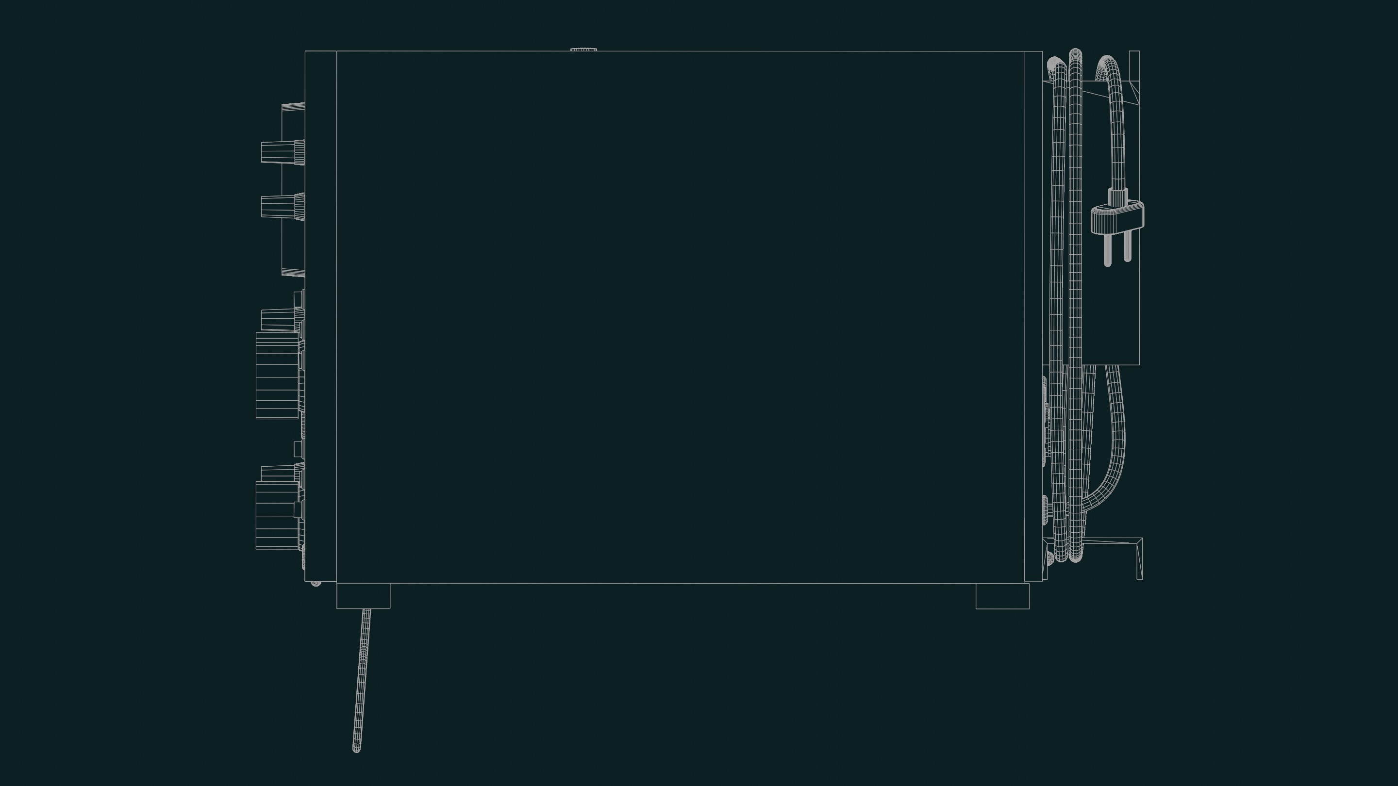 Vintage device Oscilloscope c1 94 Low-poly 3D model_22