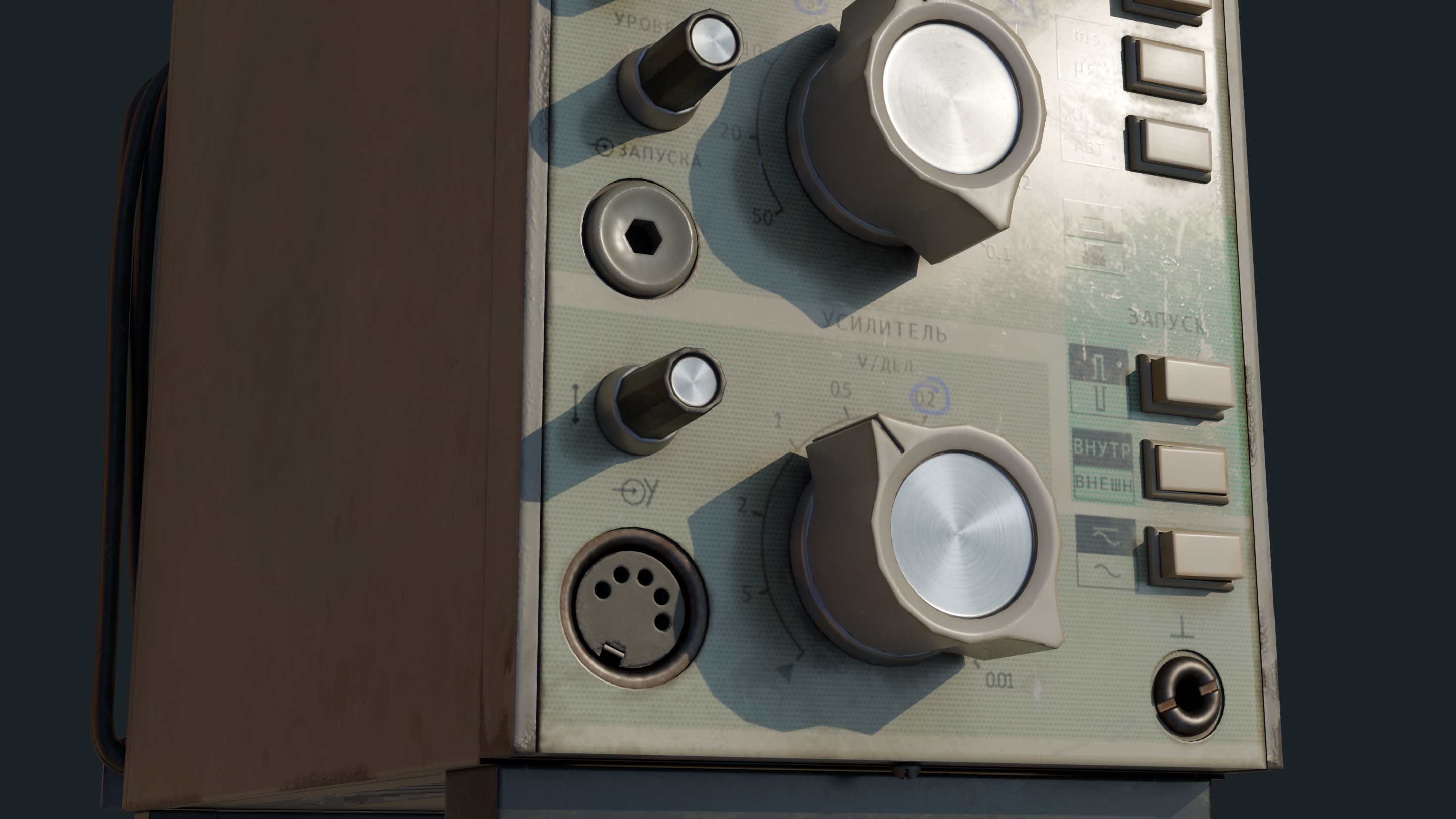 Vintage device Oscilloscope c1 94 Low-poly 3D model_15