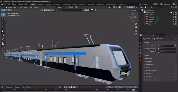 RER NG Train low Poly