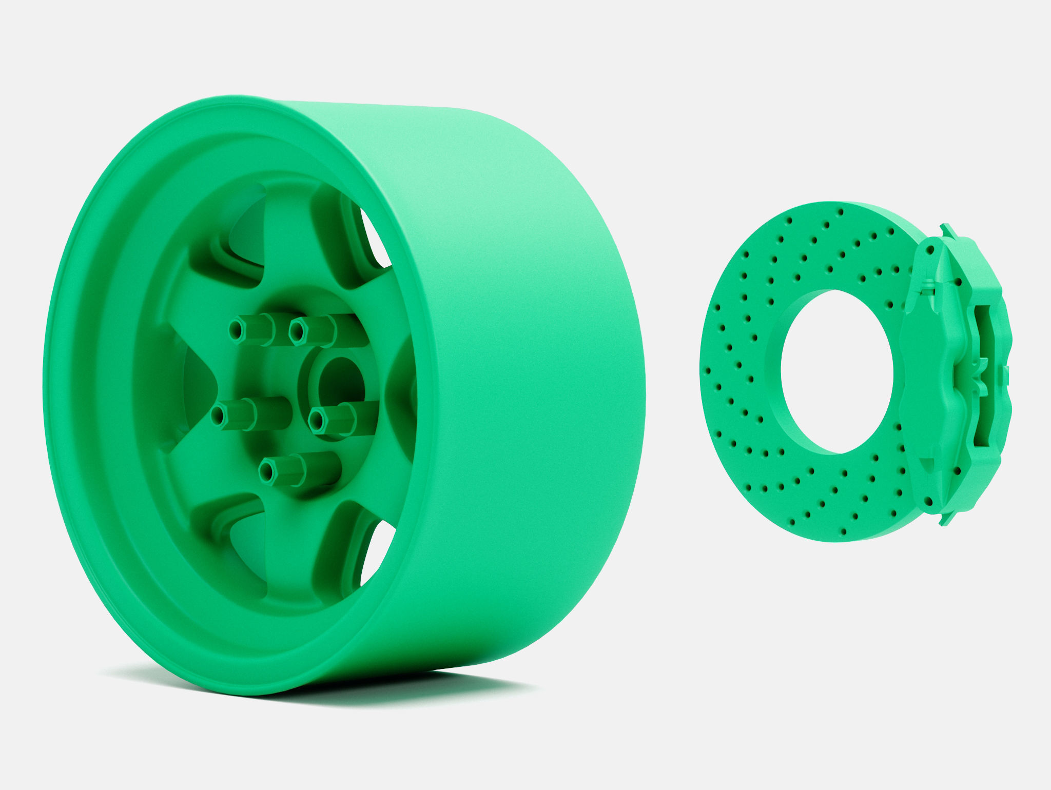 15x8 American Racing TA70 Wheel and Brake 3D print model_5