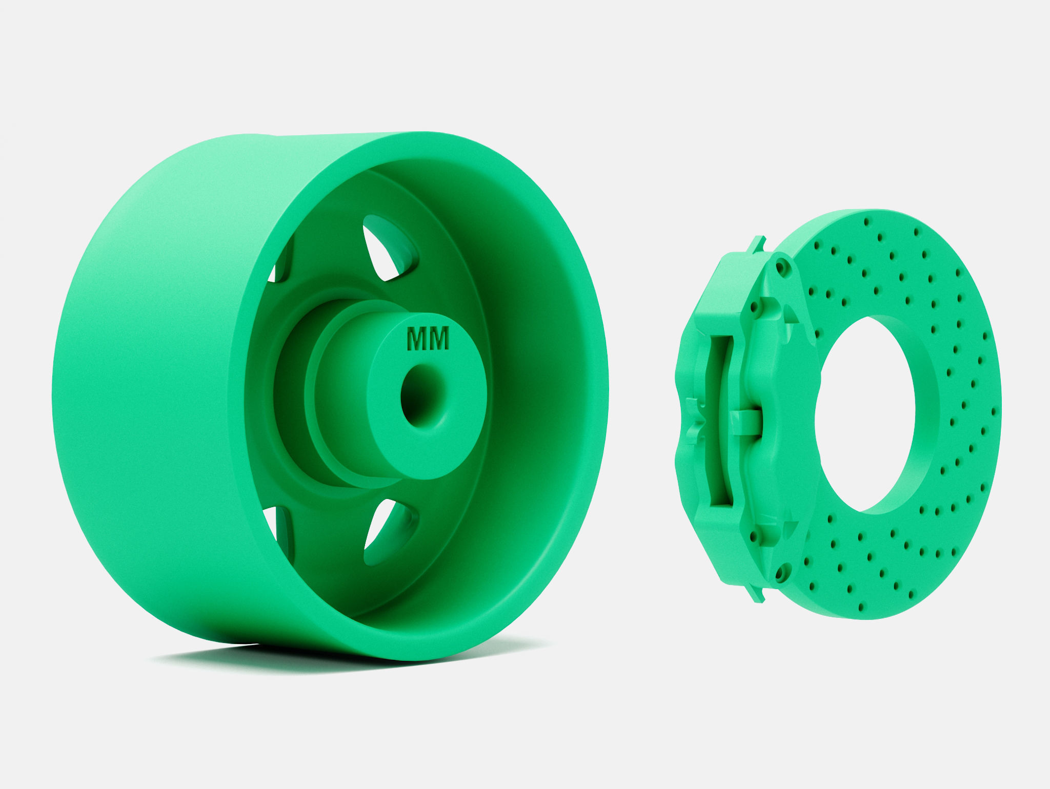 15x8 American Racing TA70 Wheel and Brake 3D print model_6