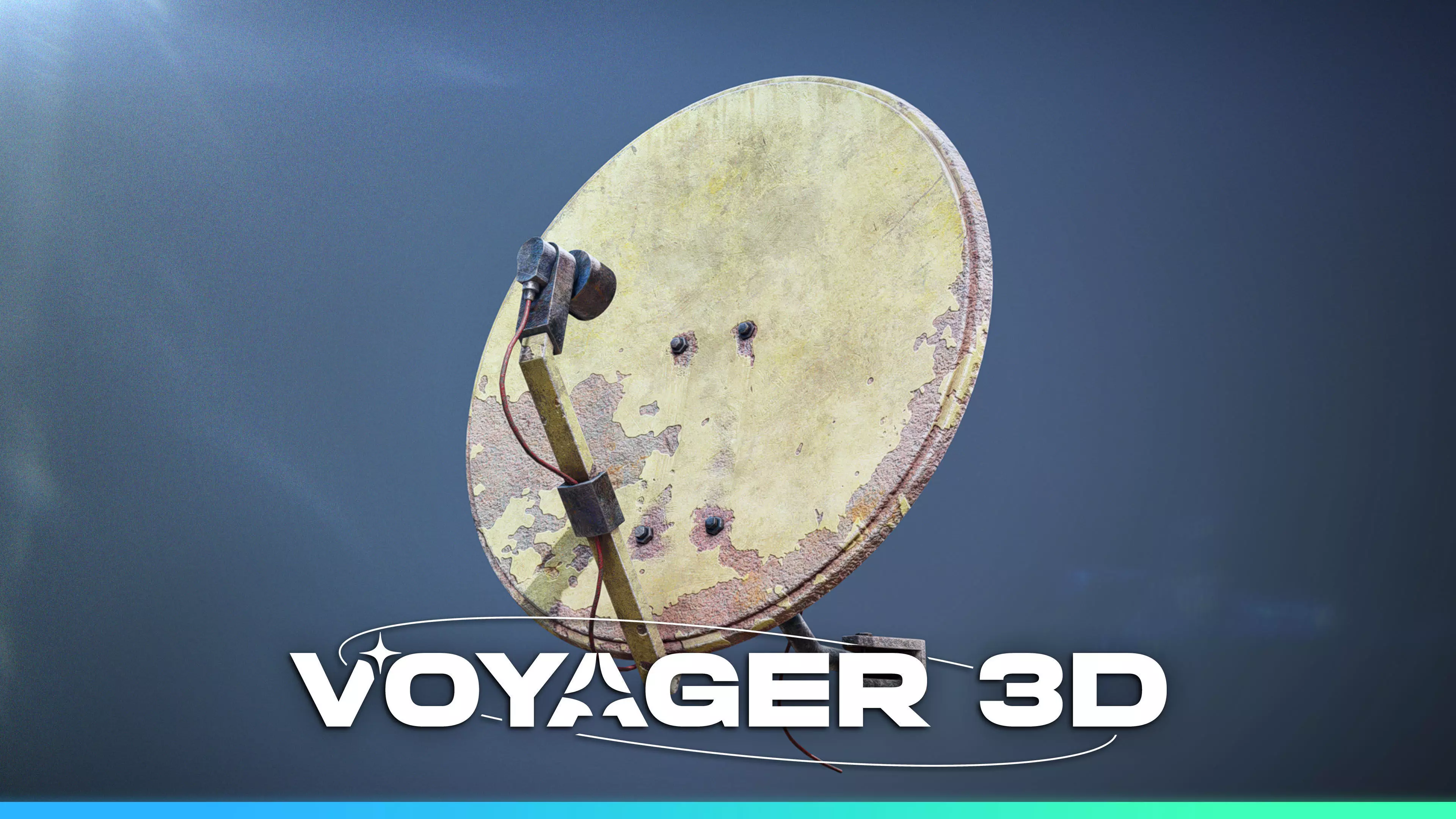 Round TV Antenna Dish Low-poly 3D model