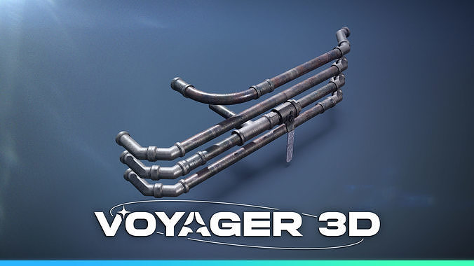 Piping Cluster Wall Addon Low-poly 3D model