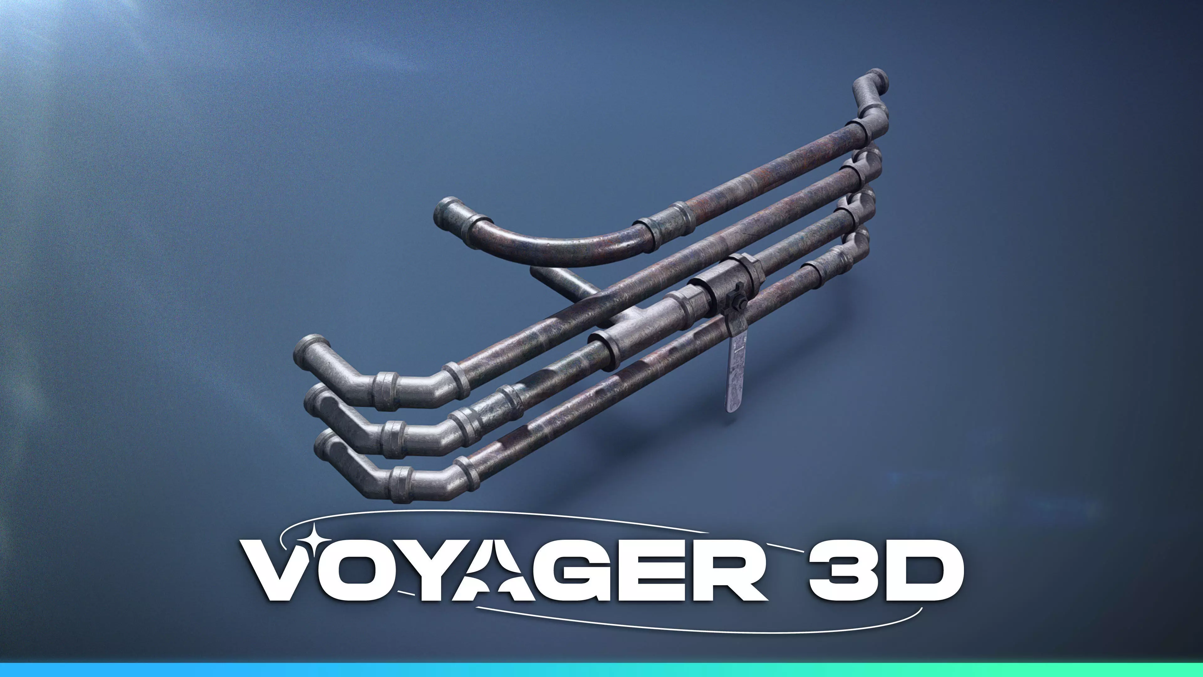 Piping Cluster Wall Addon Low-poly 3D model_0