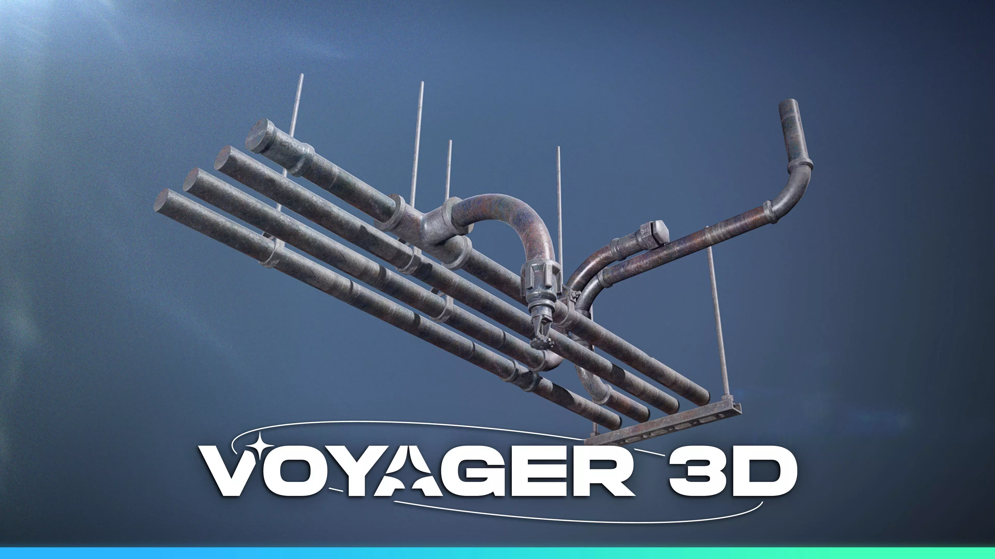 Ceiling Piping Cluster Low-poly 3D model