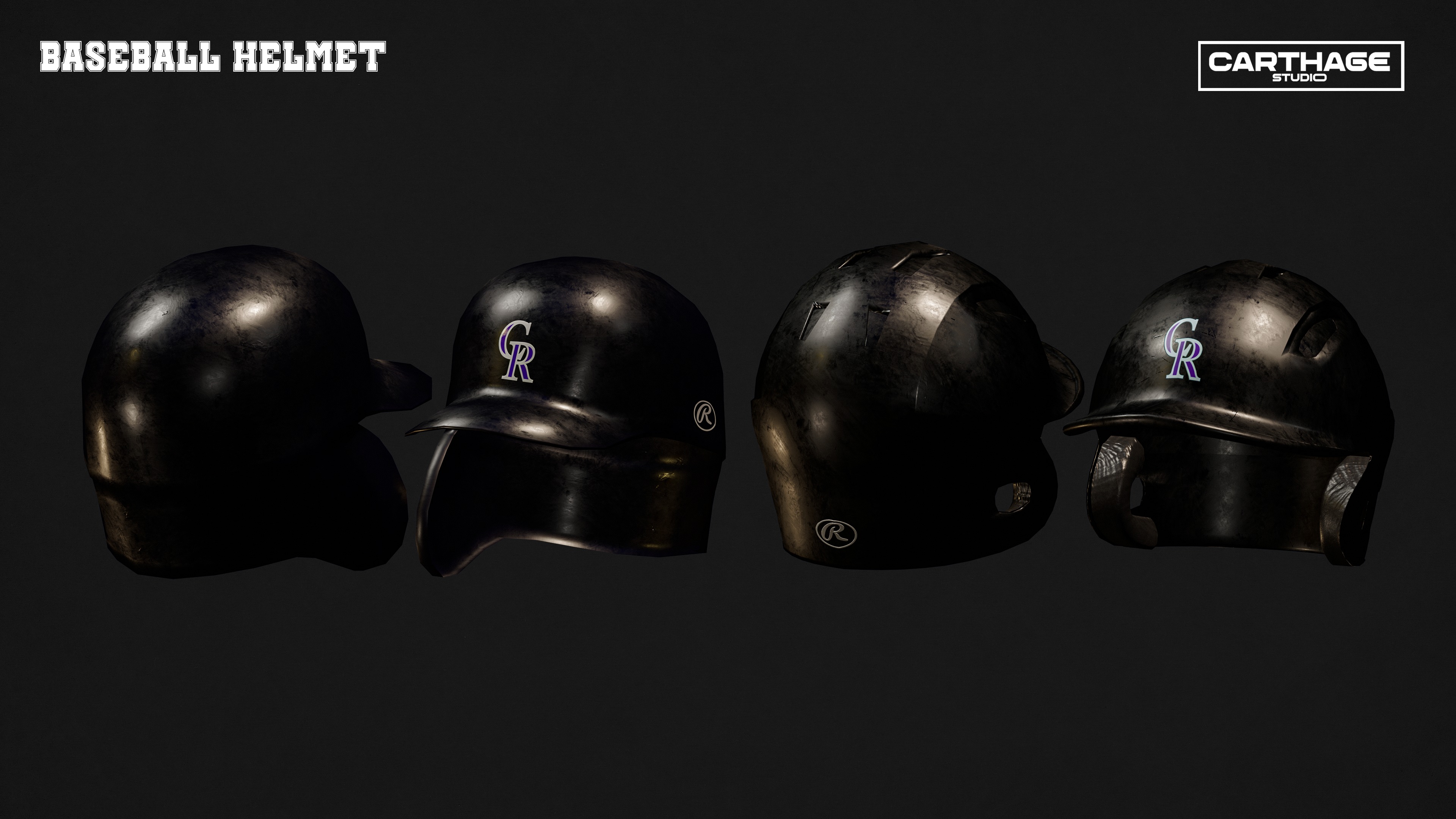 Colorado Rockies Character And Essential Baseball Equipment Low-poly 3D model_15