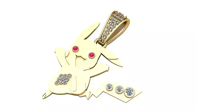 PIKACHU CHARACTER PENDANT 3D PRINTABLE MODEL