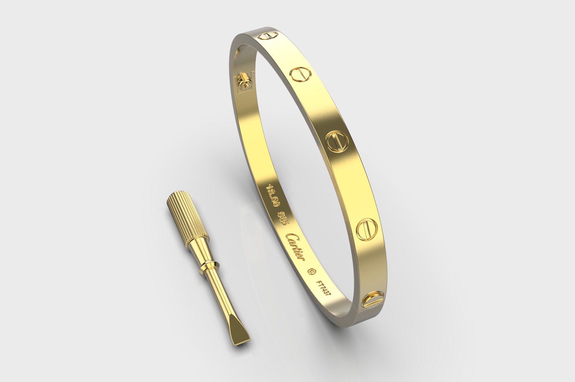 BRACELET cartier love 3D print model_4
