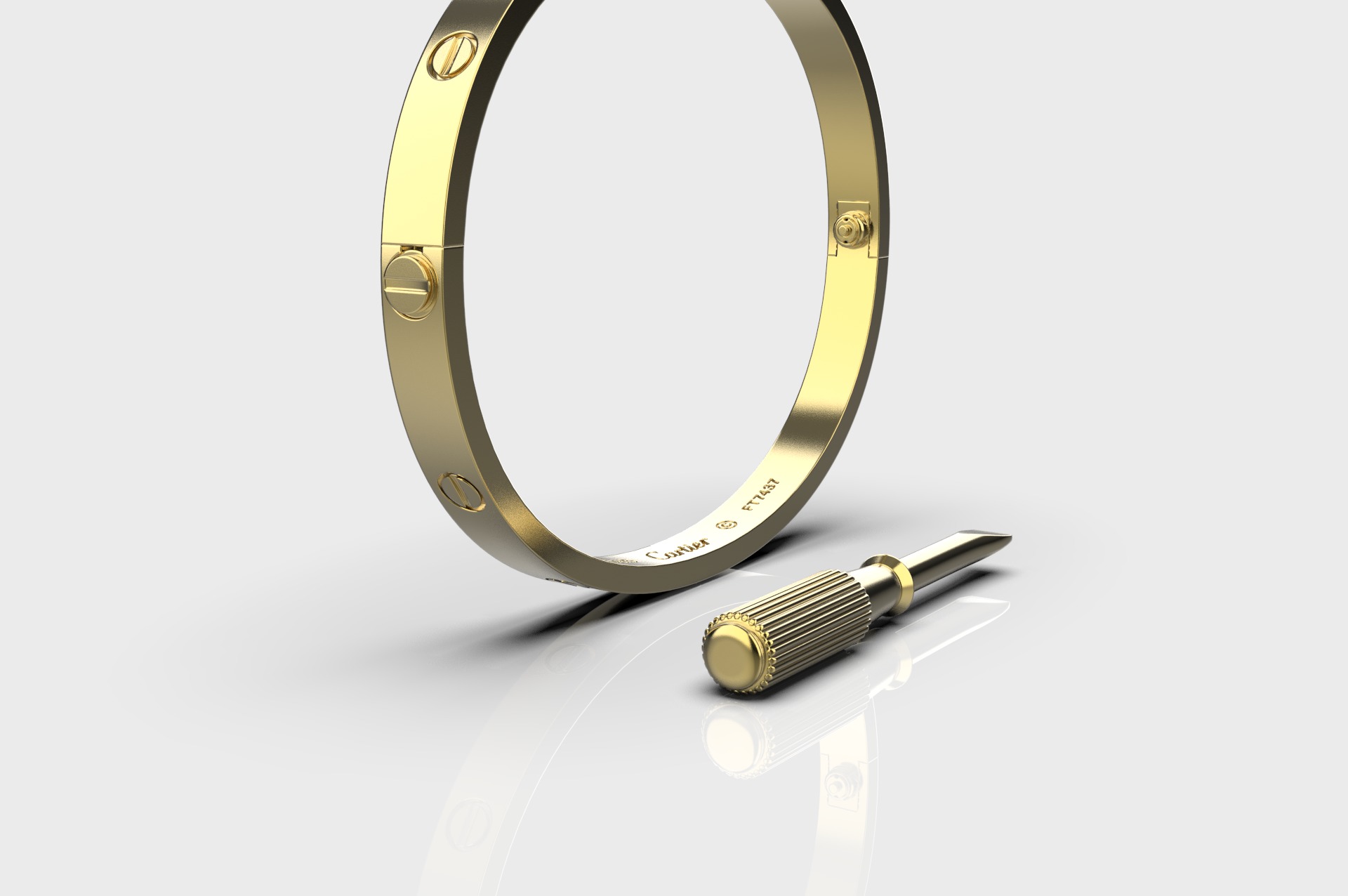 BRACELET cartier love 3D print model_2