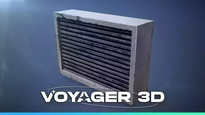 Small Wall Mounted Air Vent Low-poly 3D model