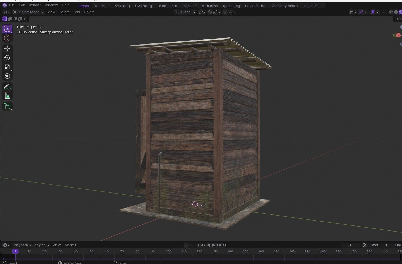 Outdoor Toilet Low-poly 3D model_24