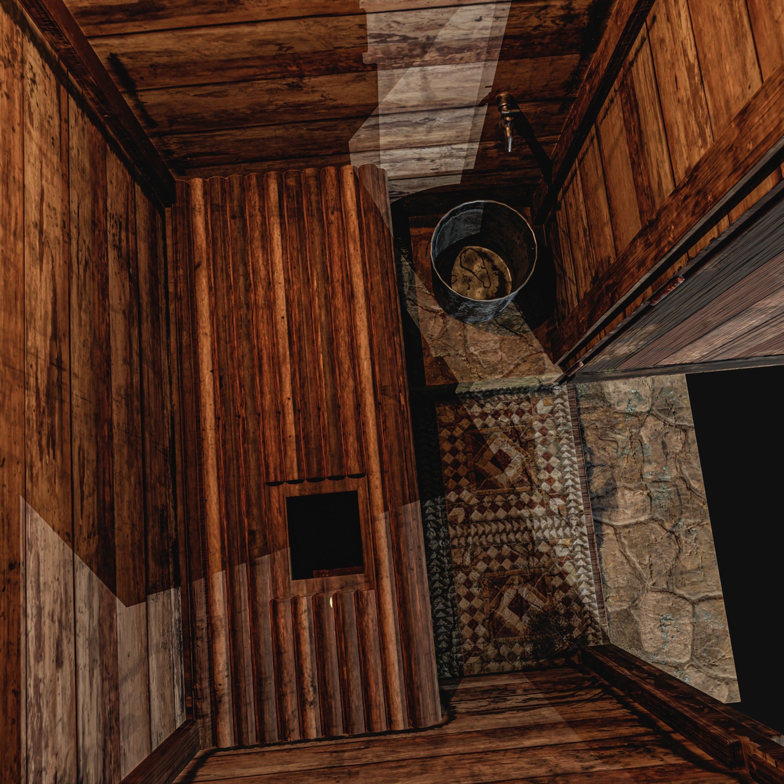 Outdoor Toilet Low-poly 3D model_3