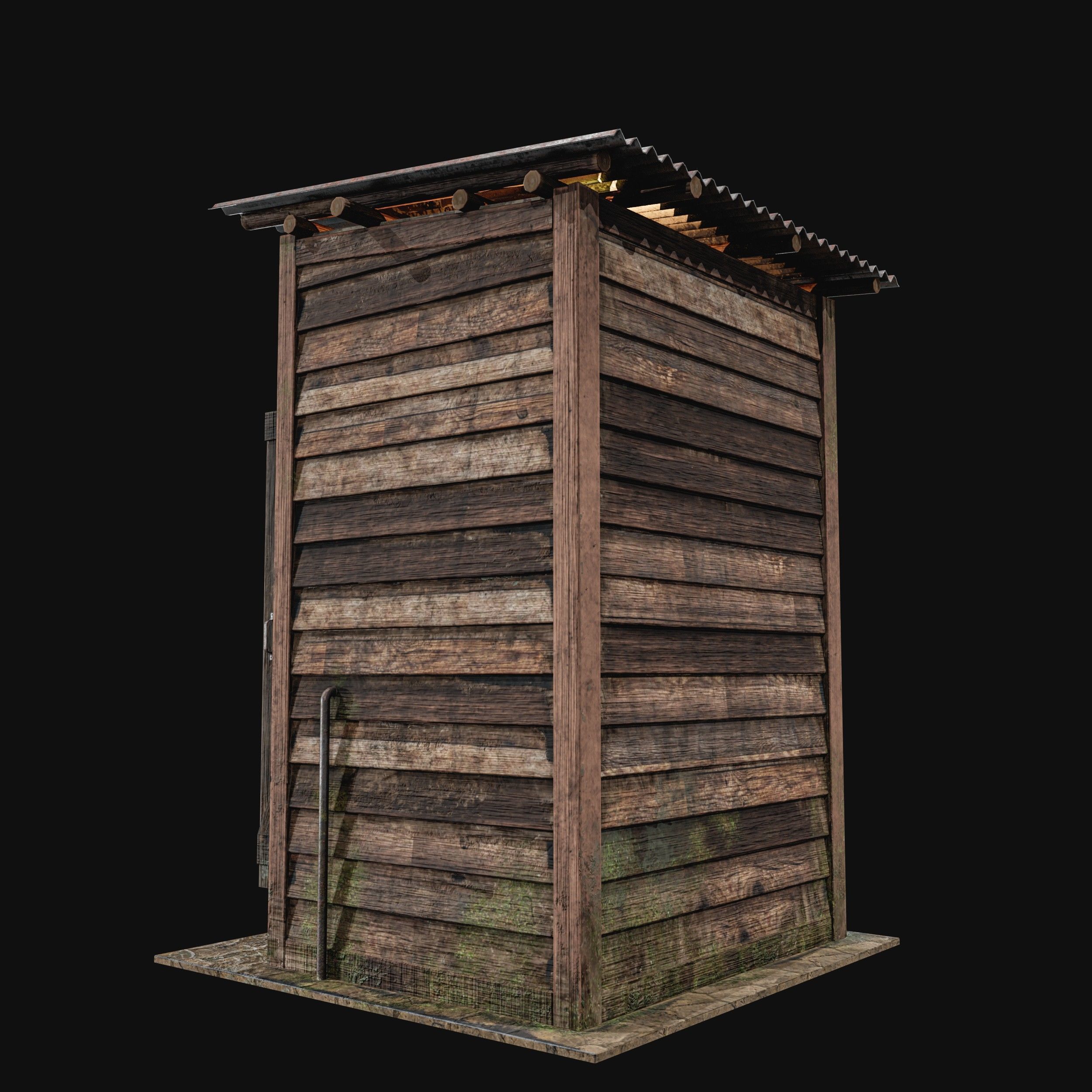 Outdoor Toilet Low-poly 3D model_15