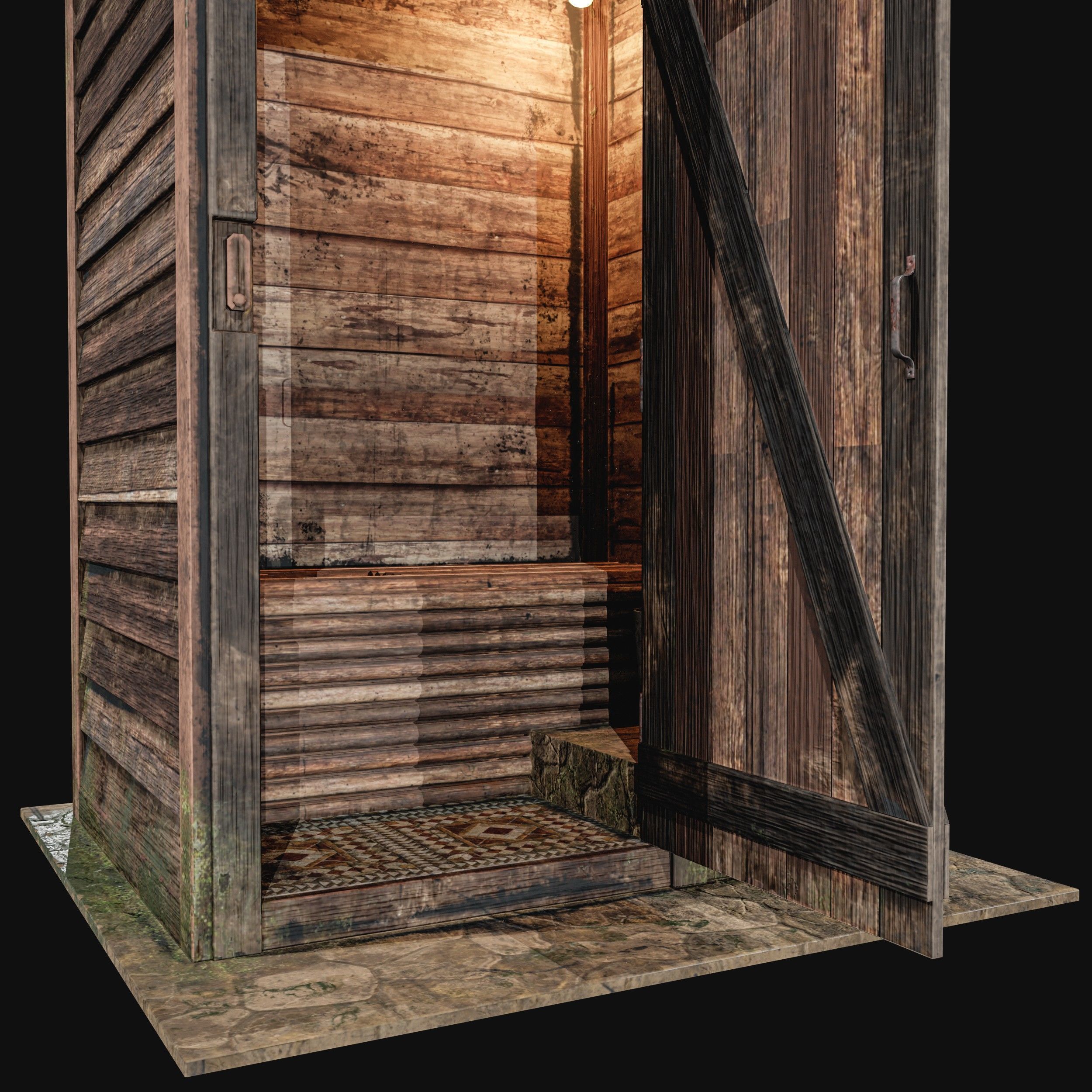 Outdoor Toilet Low-poly 3D model_19