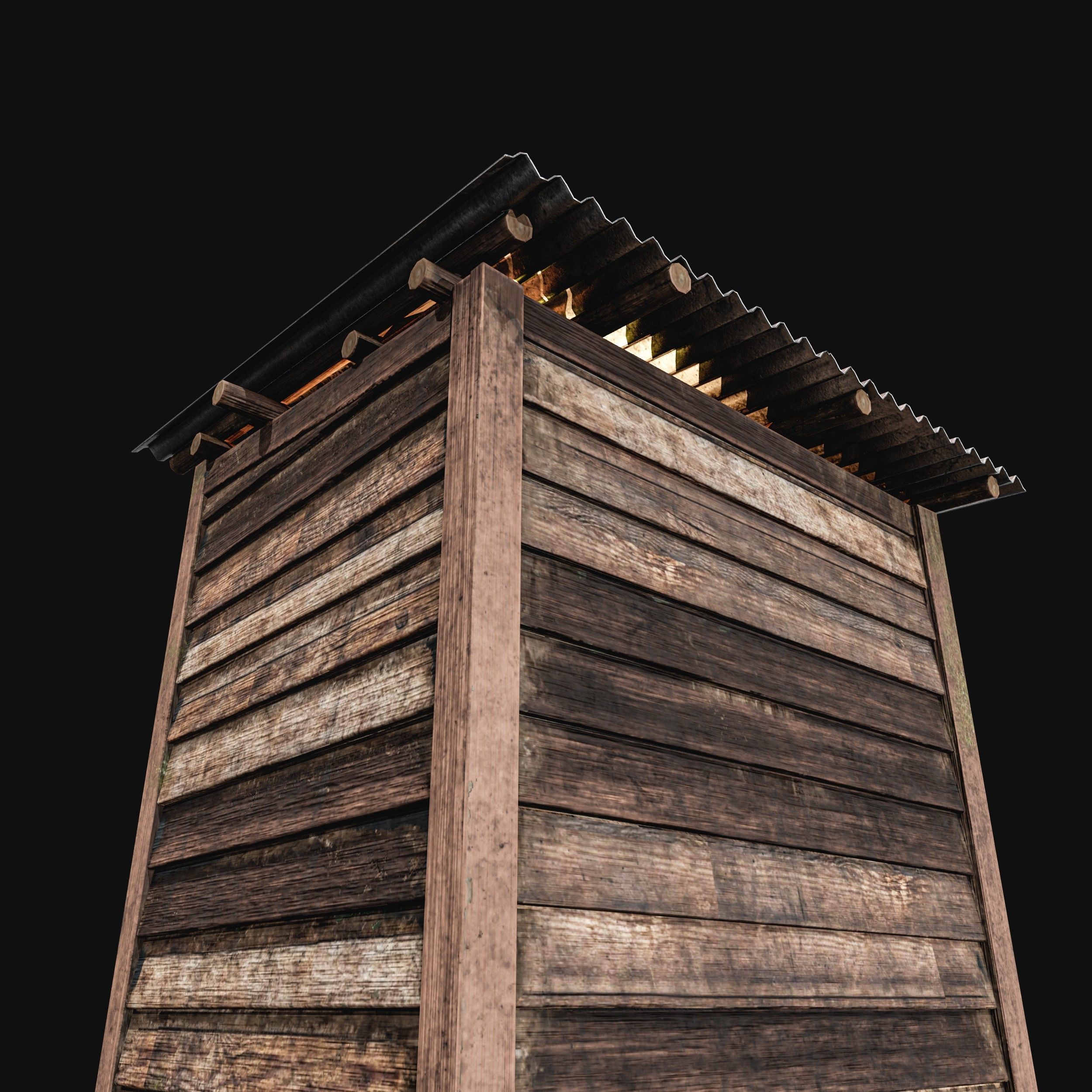 Outdoor Toilet Low-poly 3D model_12