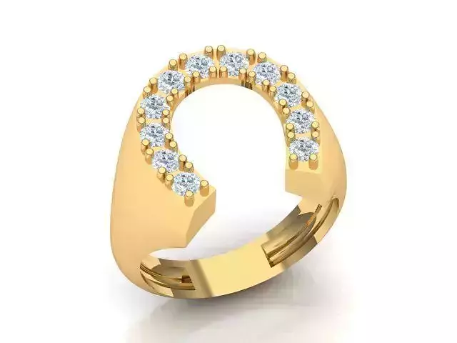 Signet Horse shoe Diamond Ring