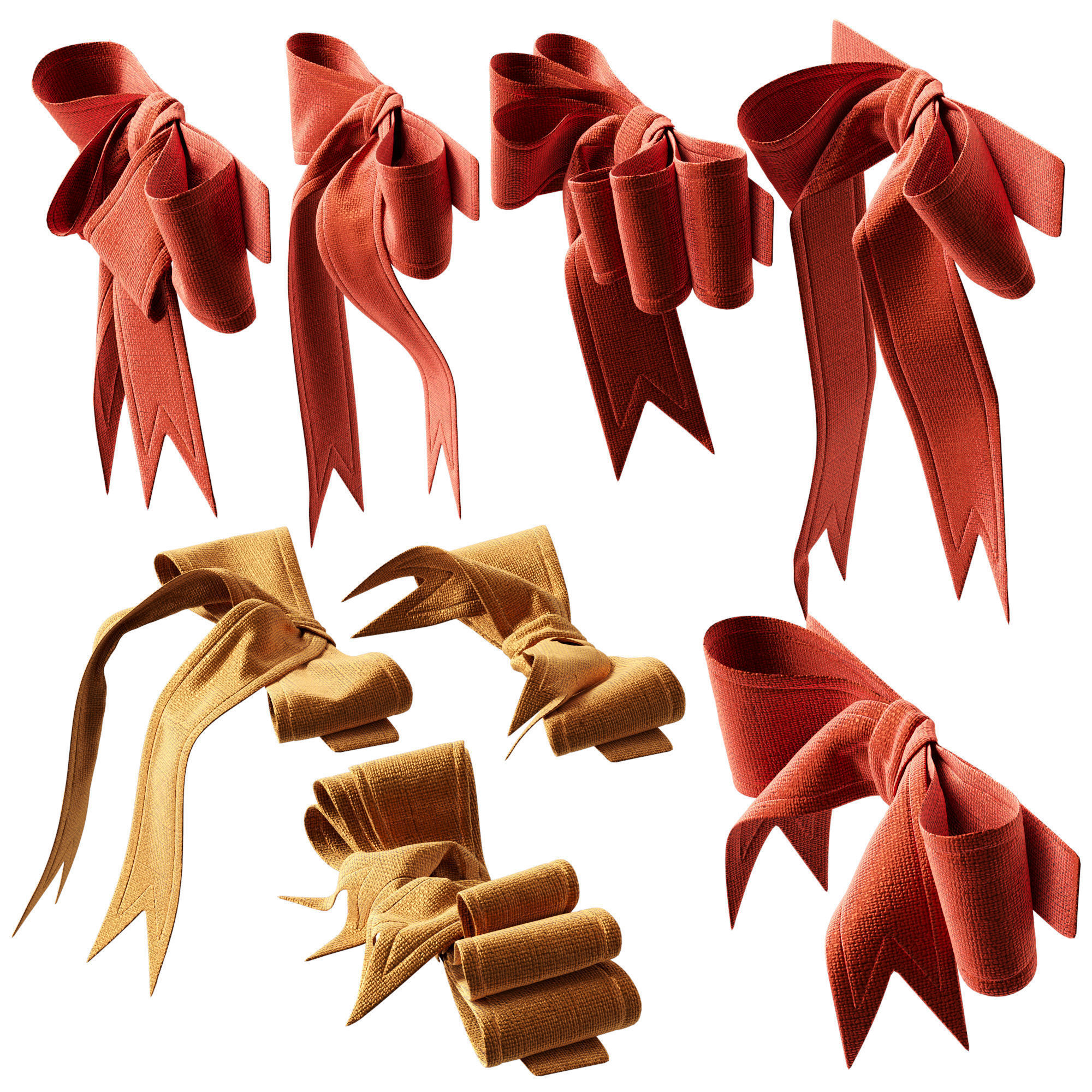 Festive bows 3D model_6