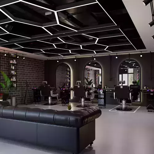 BarberShop hairdresser Interior  3D model