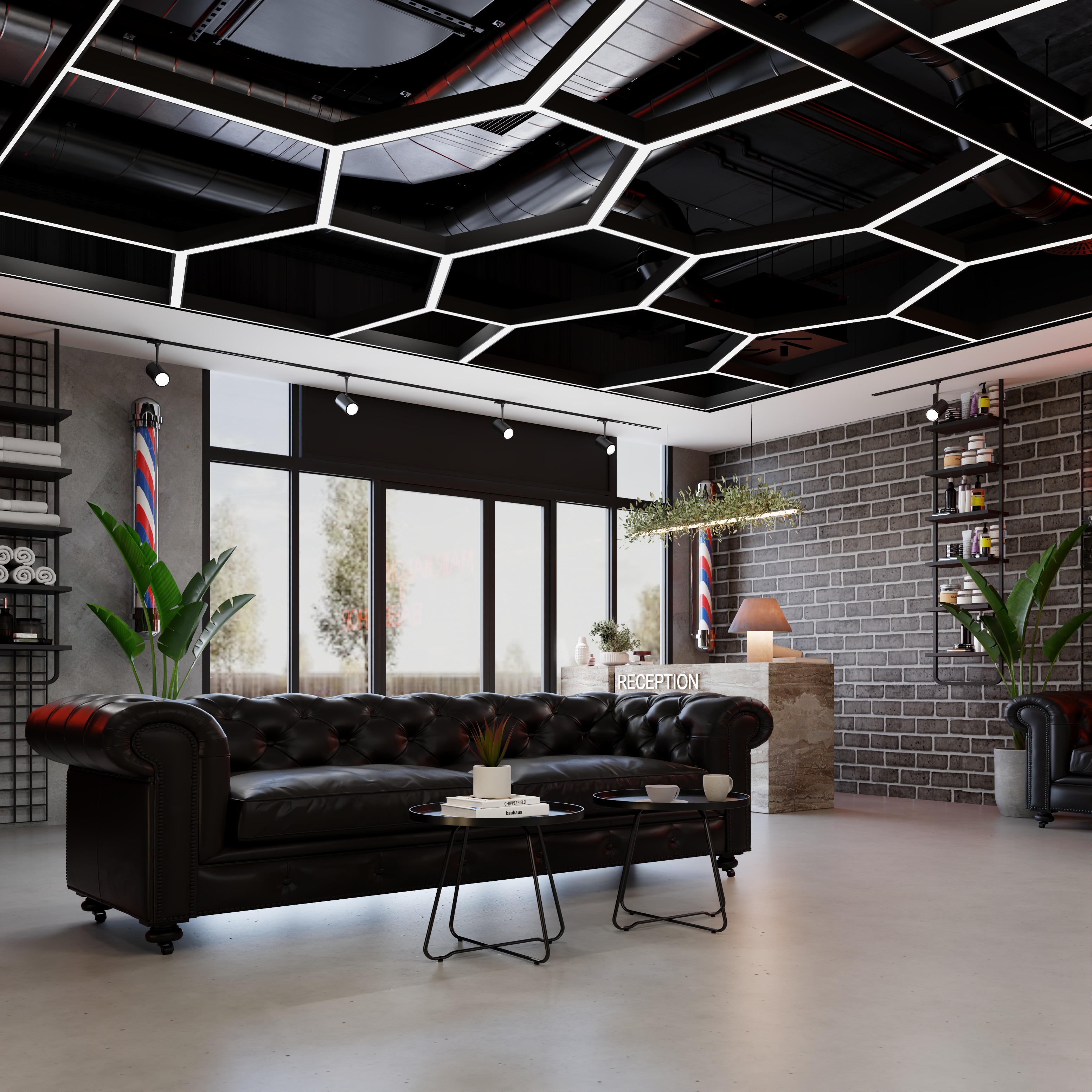 BarberShop hairdresser Interior  3D model_4