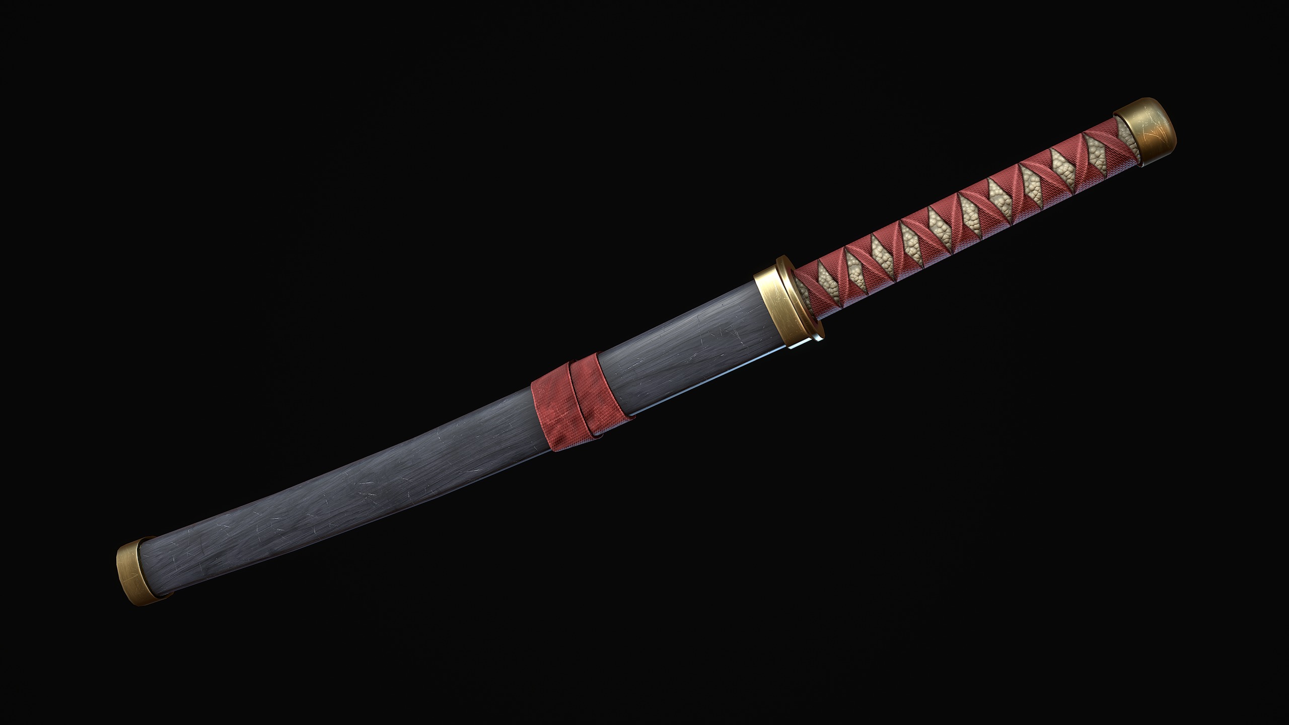 Kunoichi Low-poly 3D model_9