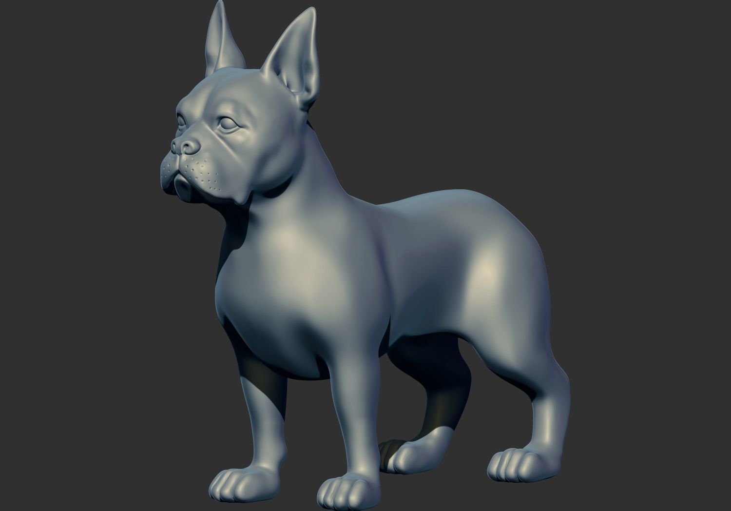 Stylized Boston Terrier Dog 3D Print Model 3D print model_4