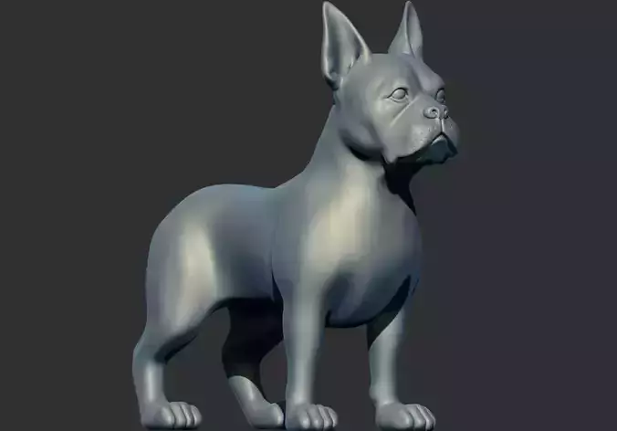 Stylized Boston Terrier Dog 3D Print Model