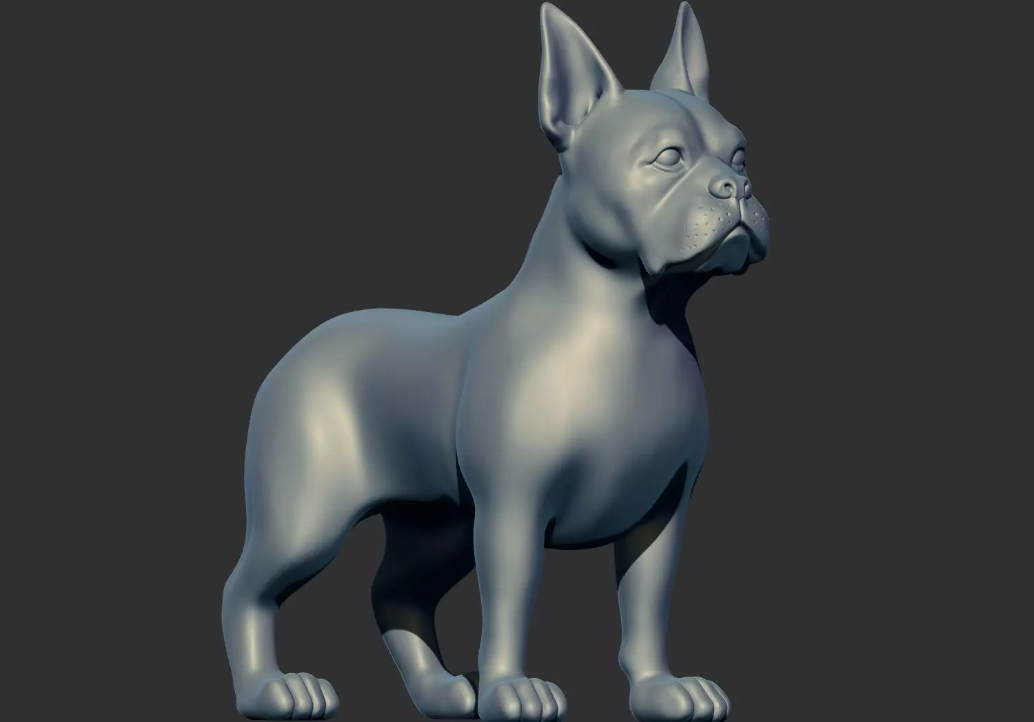 Stylized Boston Terrier Dog 3D Print Model 3D print model_0
