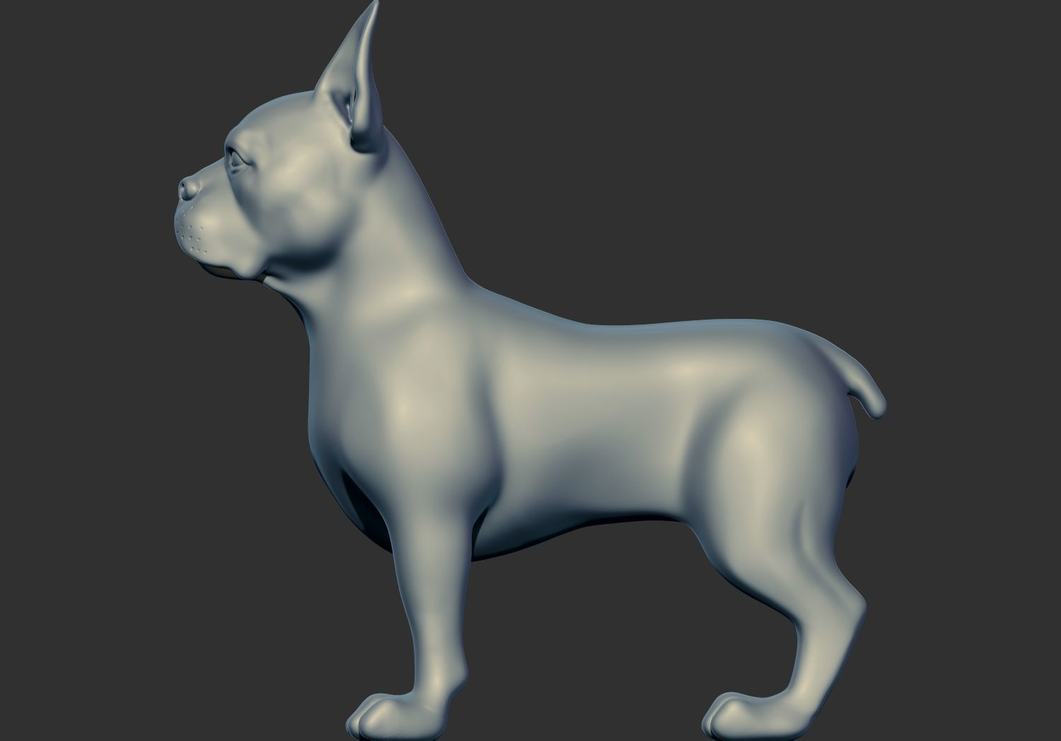 Stylized Boston Terrier Dog 3D Print Model 3D print model_2