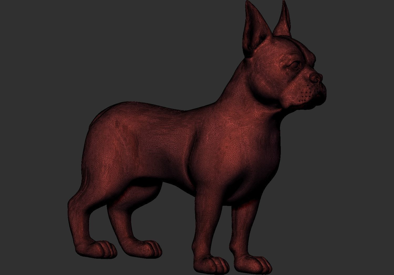 Stylized Boston Terrier Dog 3D Print Model 3D print model_6
