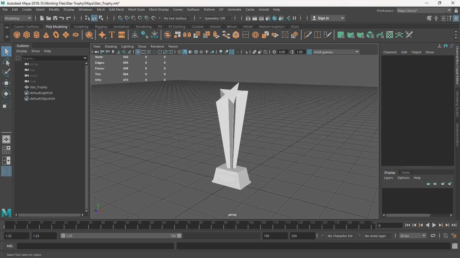 Star Trophy Low-poly 3D model_6