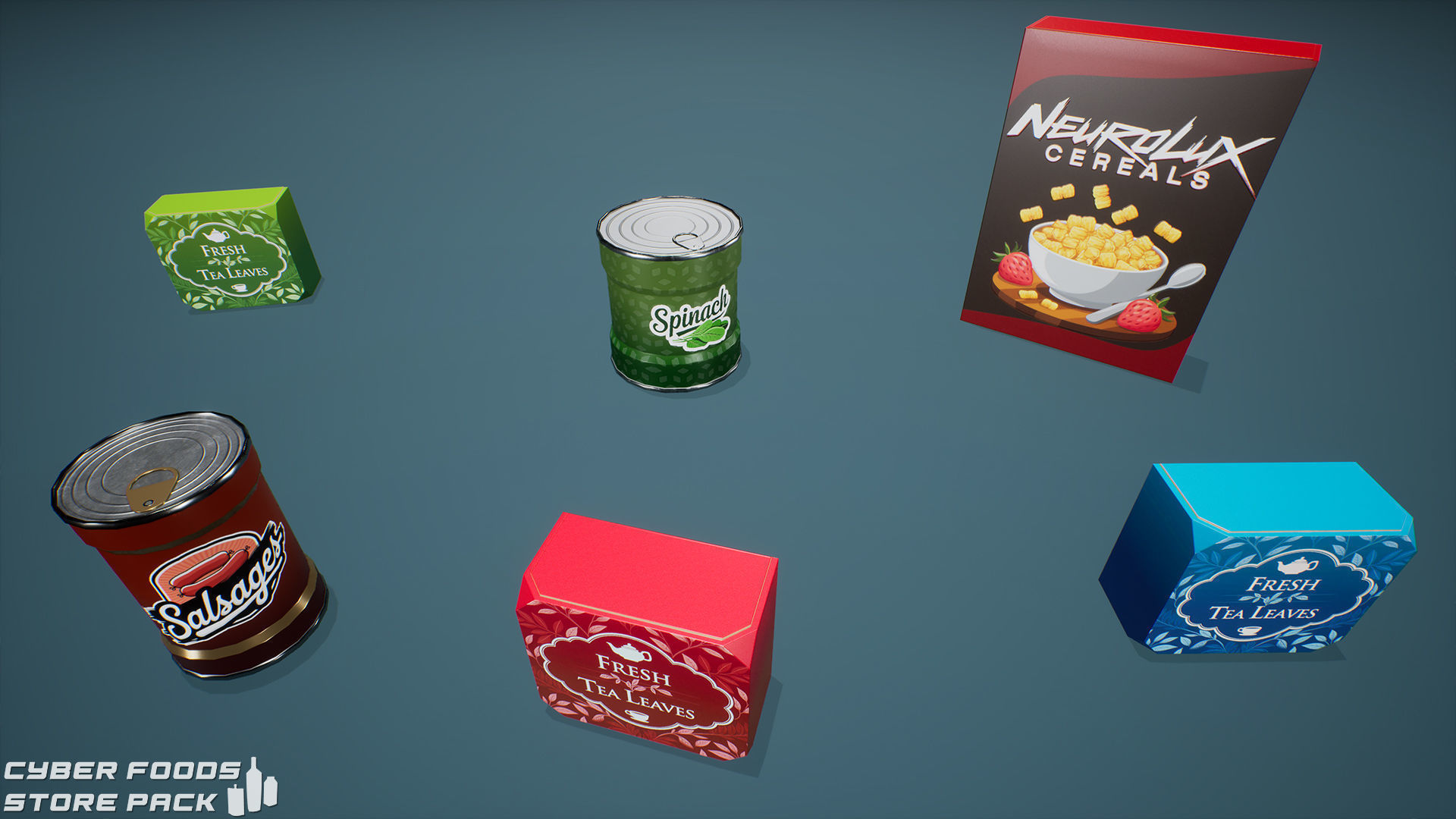 Cyber Foods Store Pack Low-poly 3D model_8