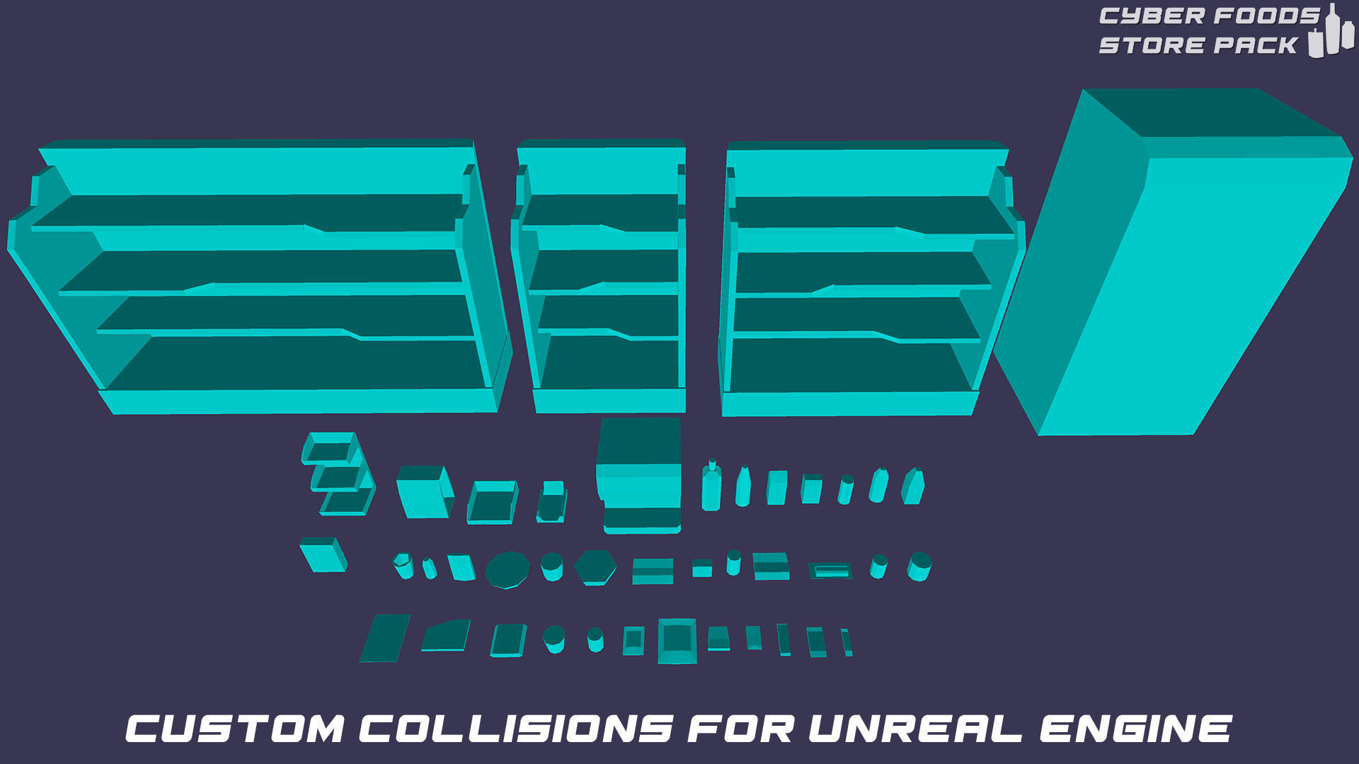 Cyber Foods Store Pack Low-poly 3D model_13