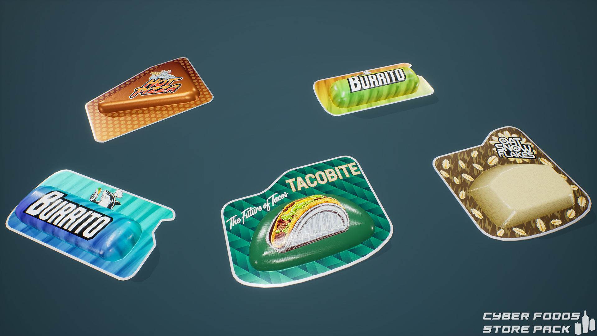 Cyber Foods Store Pack Low-poly 3D model_11