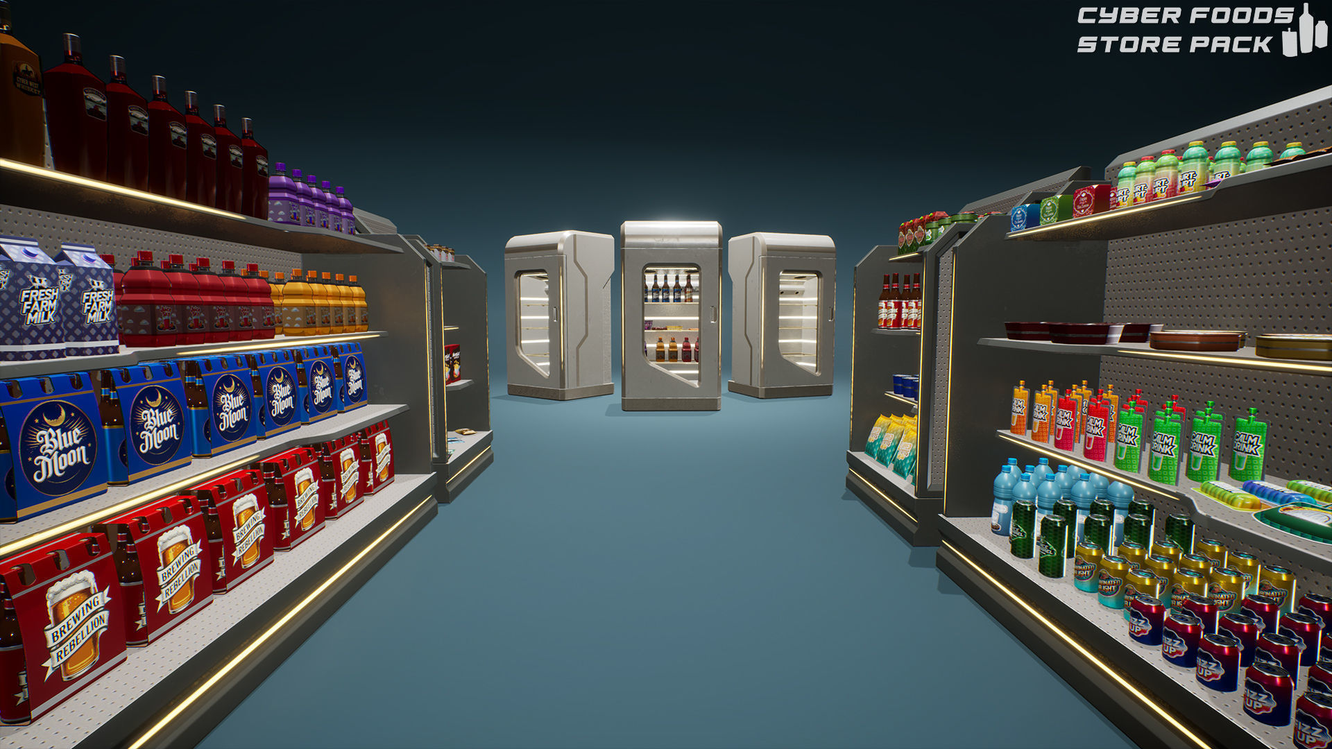 Cyber Foods Store Pack Low-poly 3D model_3