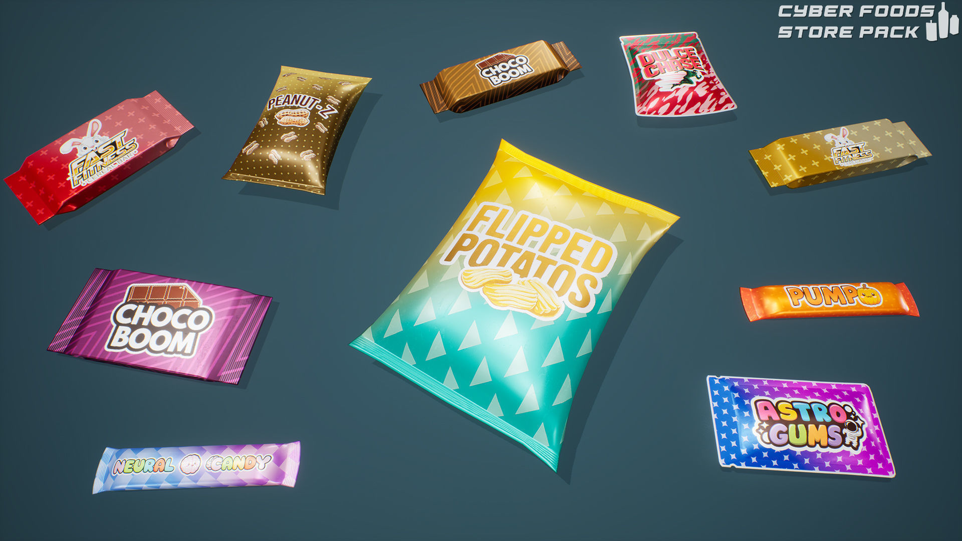 Cyber Foods Store Pack Low-poly 3D model_9