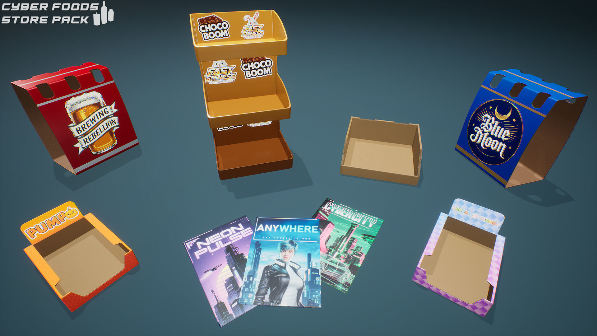 Cyber Foods Store Pack Low-poly 3D model_7