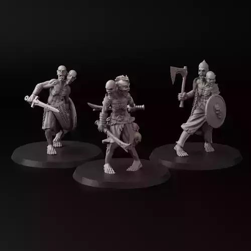2 headed Zombies 3D print model