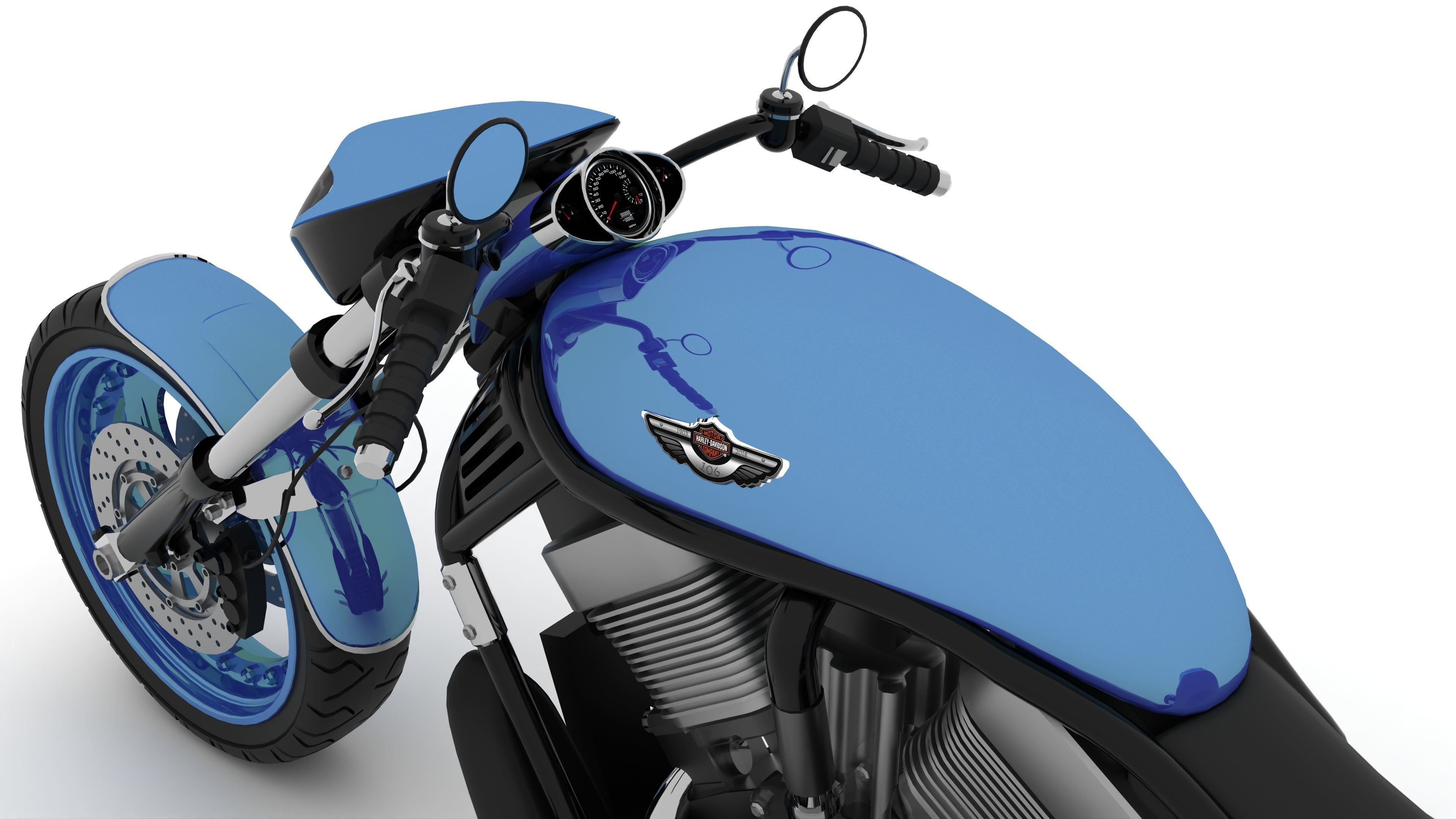 Harley Davidson Bike 3D model_3