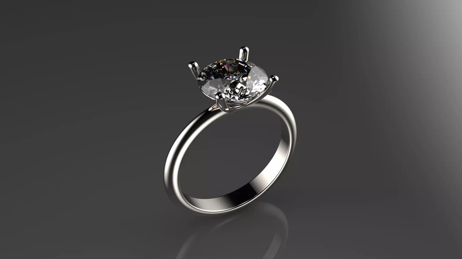 Classic ring whth a gem Free 3D print model
