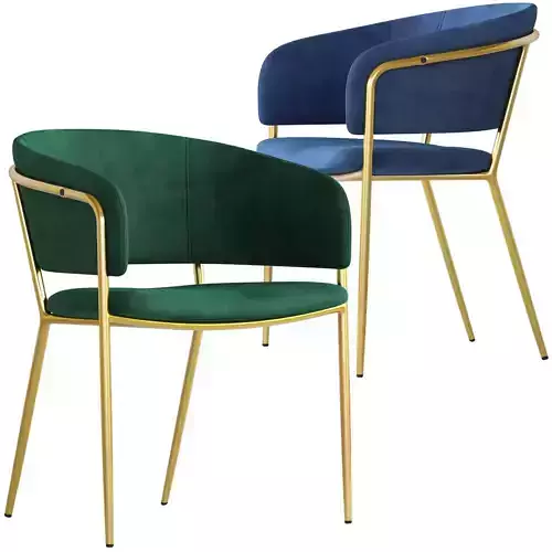 Linea Furniture Luxe Amon Velvet Dining Chair 3D model