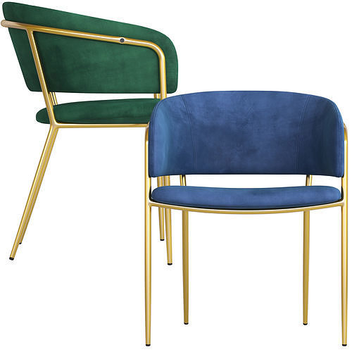 Linea Furniture Luxe Amon Velvet Dining Chair 3D model 3