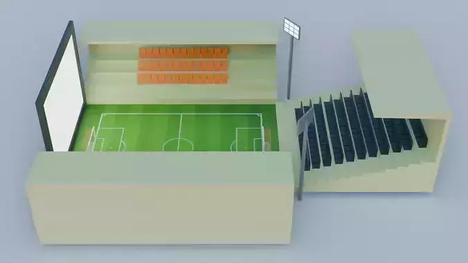 Low Poly Football Arena Pack