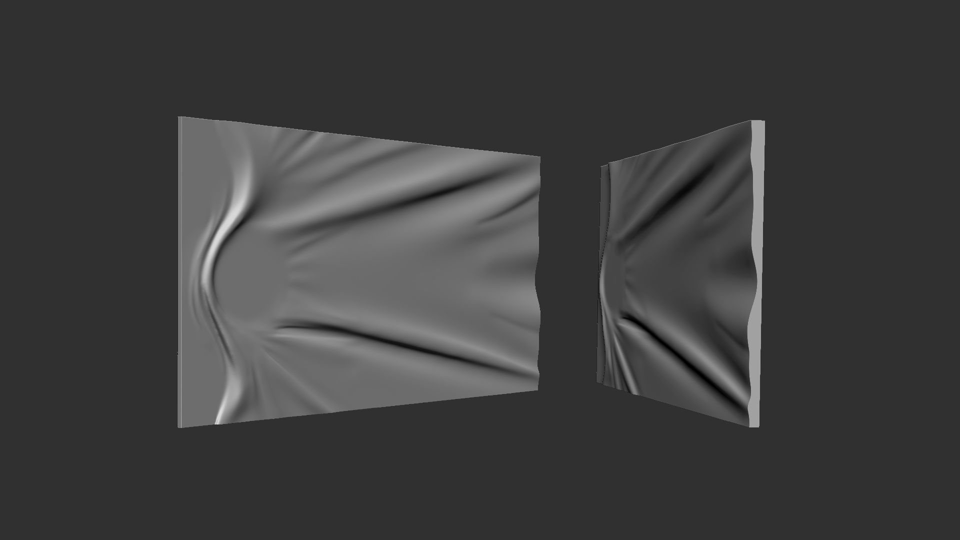 Wavy Wall Art Panel for cnc carving 3D print model_16