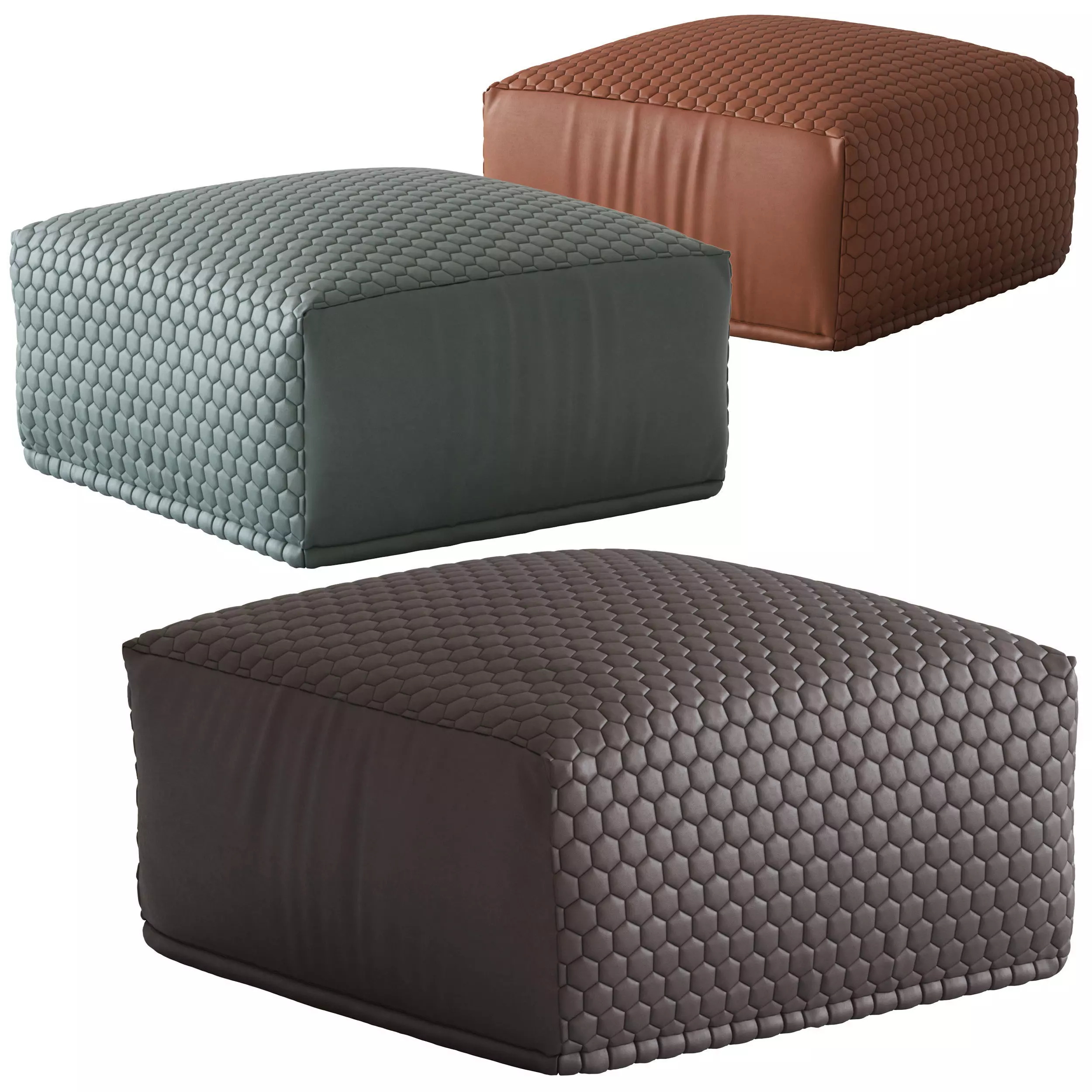 Linea Furniture Square Tahila Pouffe 3D model_0