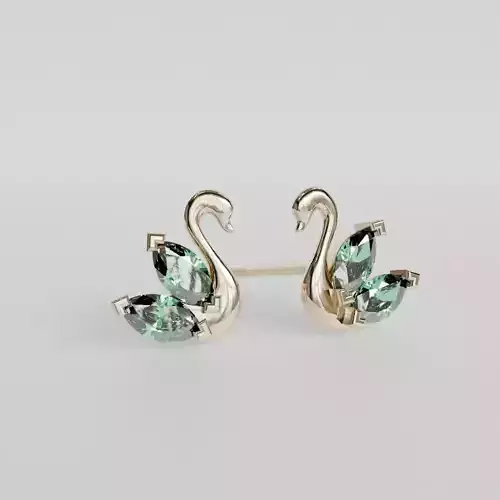 swan earrings 3D print model