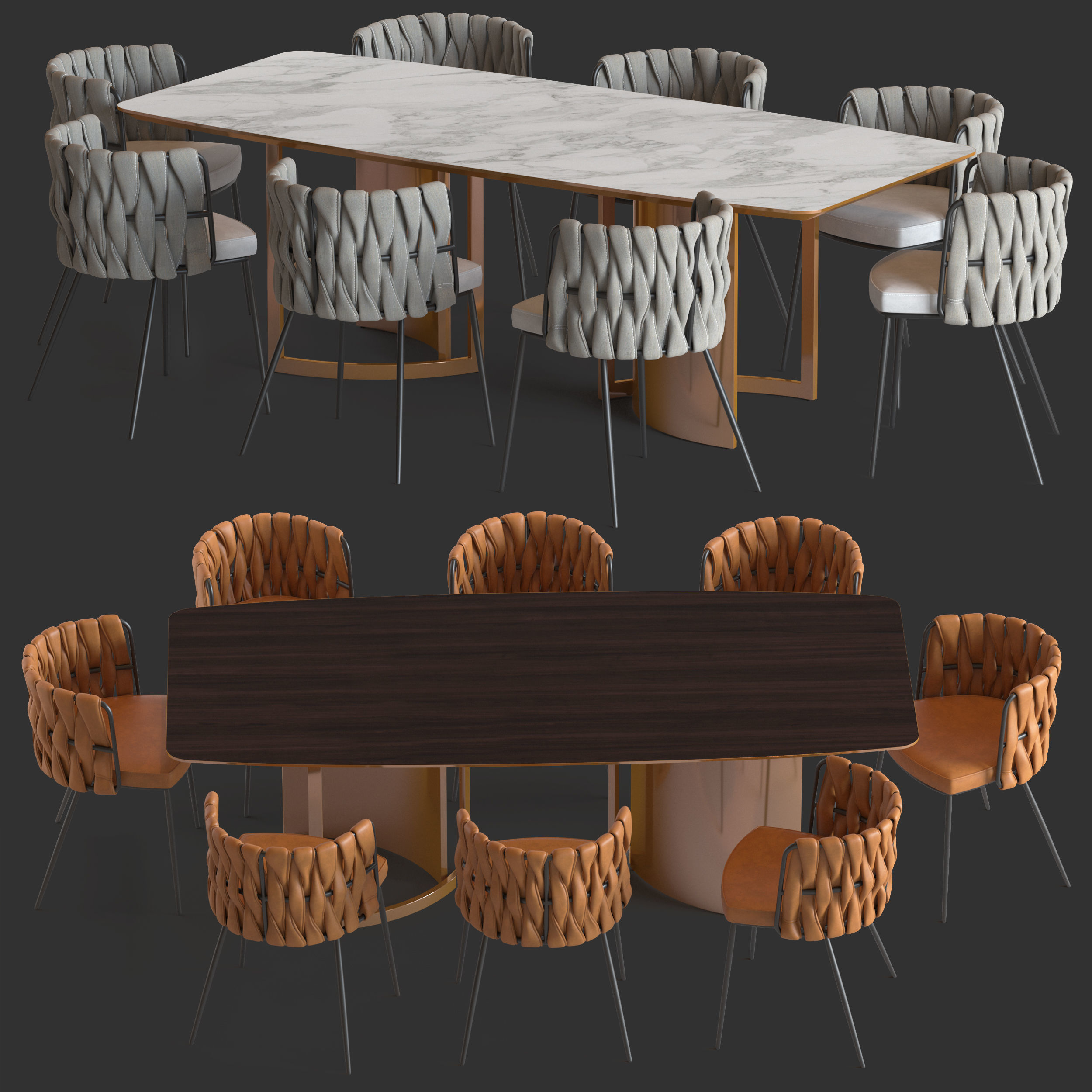 LoftDesigne Bar chairs and Table 3D model_1