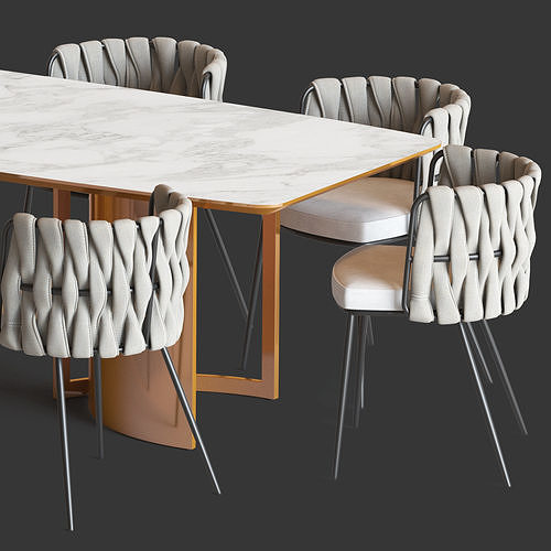 LoftDesigne Bar chairs and Table 3D model 4