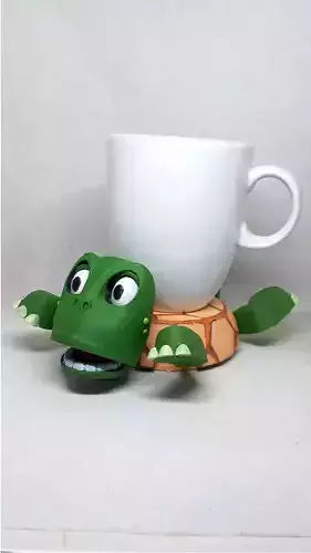 Turtle cup holder No Supports needed 3D print model Turtle cup holder No Supports needed 3D print model